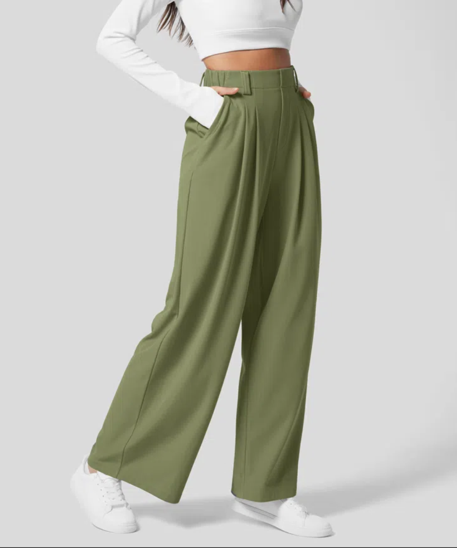 Alden Elegant Elasticated High-Waisted Trousers | Last Day Of Sale!